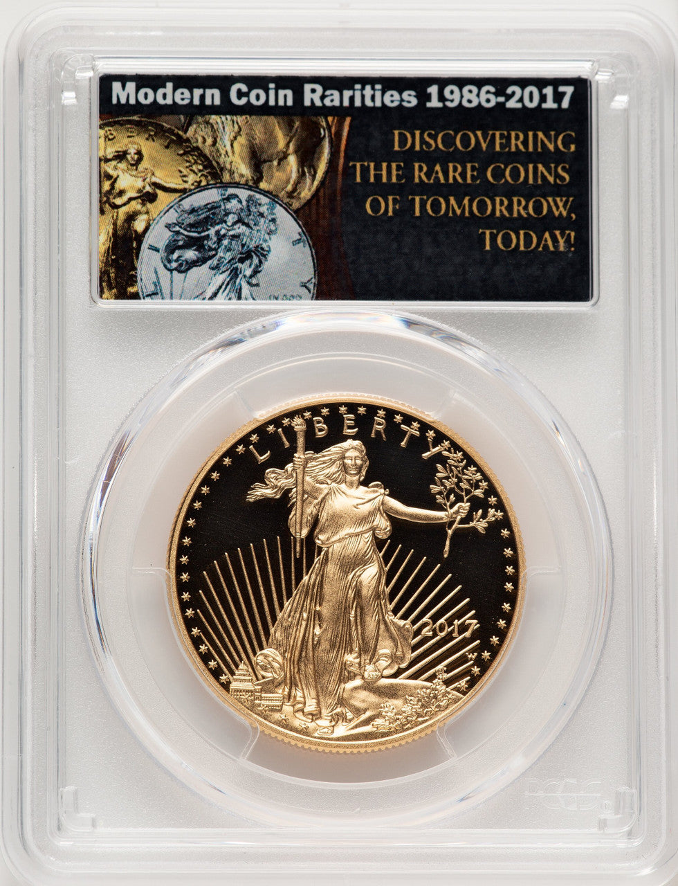 2017-W $50 One-Ounce Gold Eagle First Day of Issue Washington 225th Anniversary Label PCGS PR70