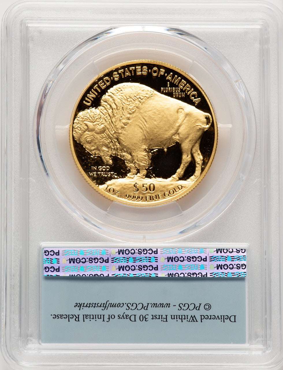 2007-W $50 One-Ounce Gold Buffalo First Strike FS Flag PCGS PR70