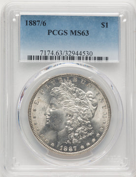 1887/6 Morgan Dollar PCGS MS63