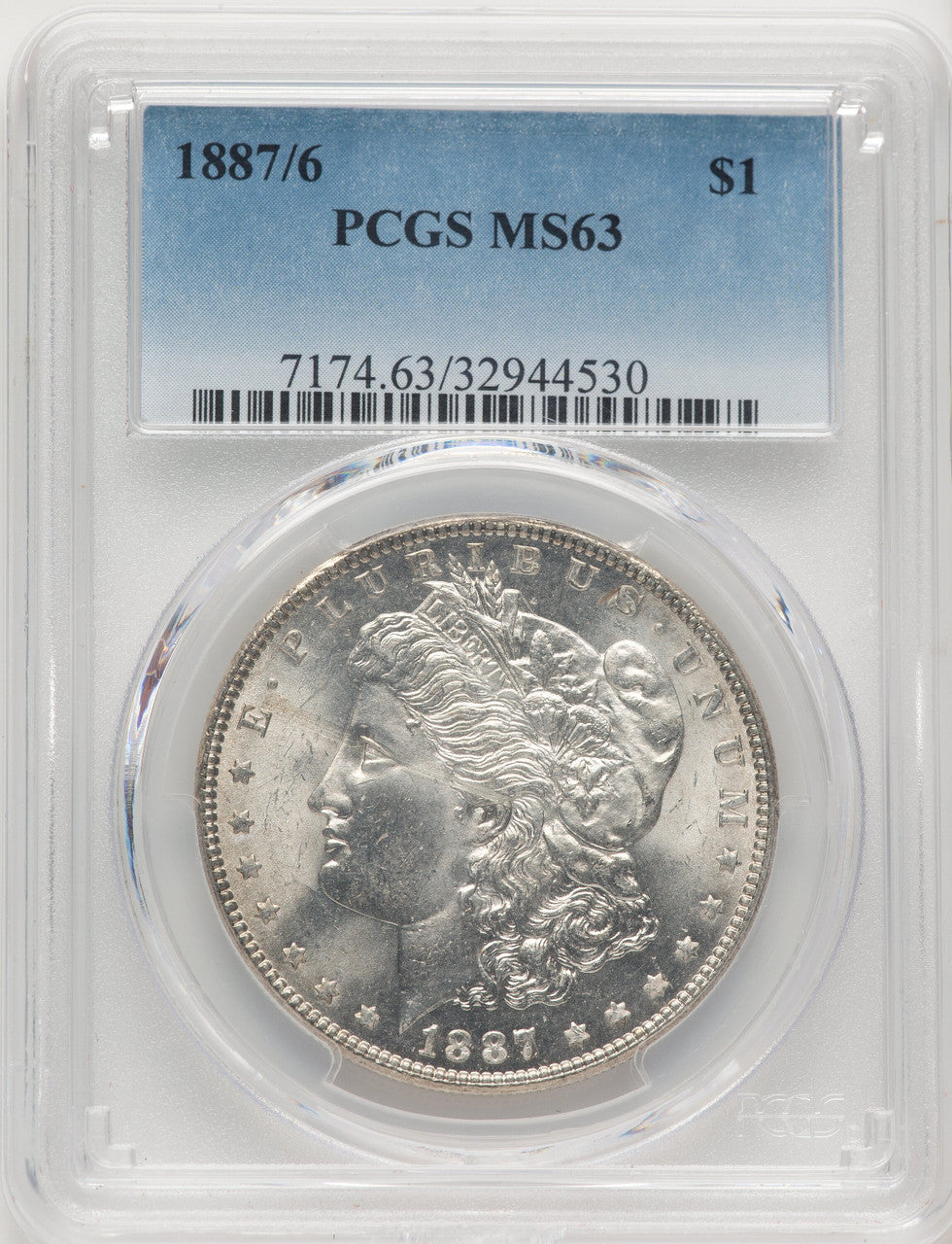 1887/6 Morgan Dollar PCGS MS63