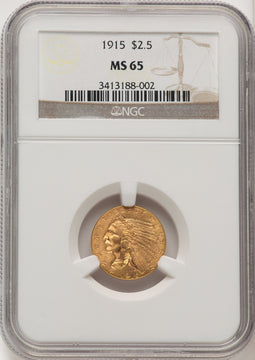 1915 $2.50 Indian Quarter Eagle NGC MS65