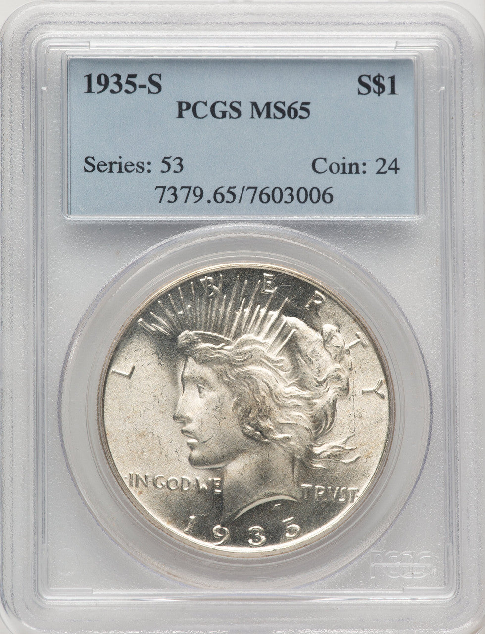 1935-S Peace Dollar PCGS MS65 (774723014)