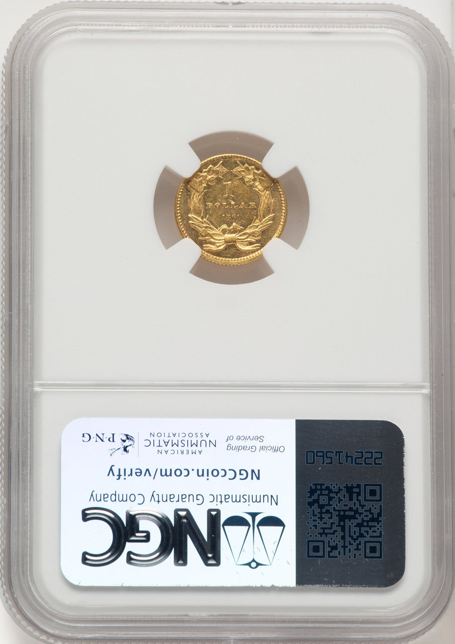 1861 G$1 Gold Dollar NGC MS62 (774686002)
