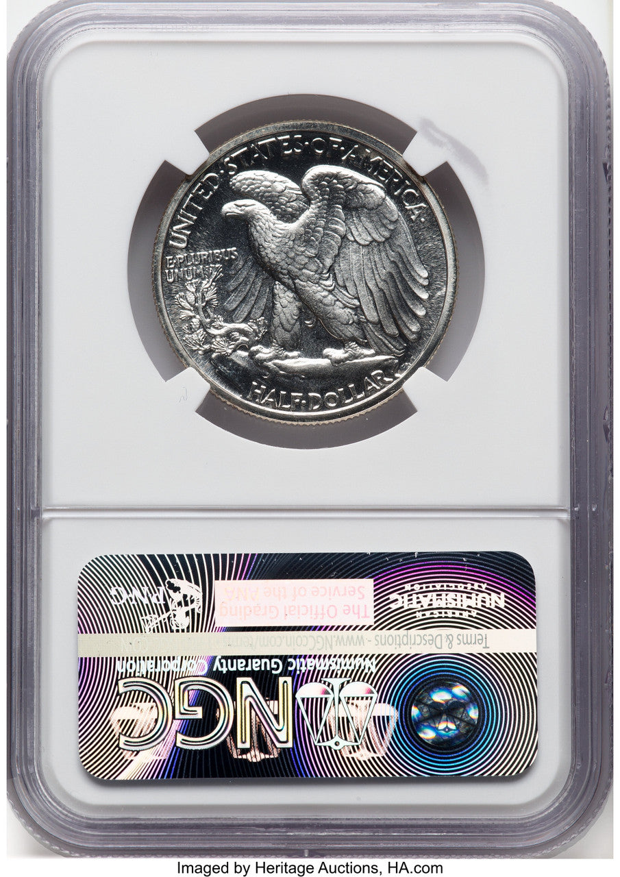 1942 50C CAC Proof Walking Liberty Half Dollar NGC PR67+