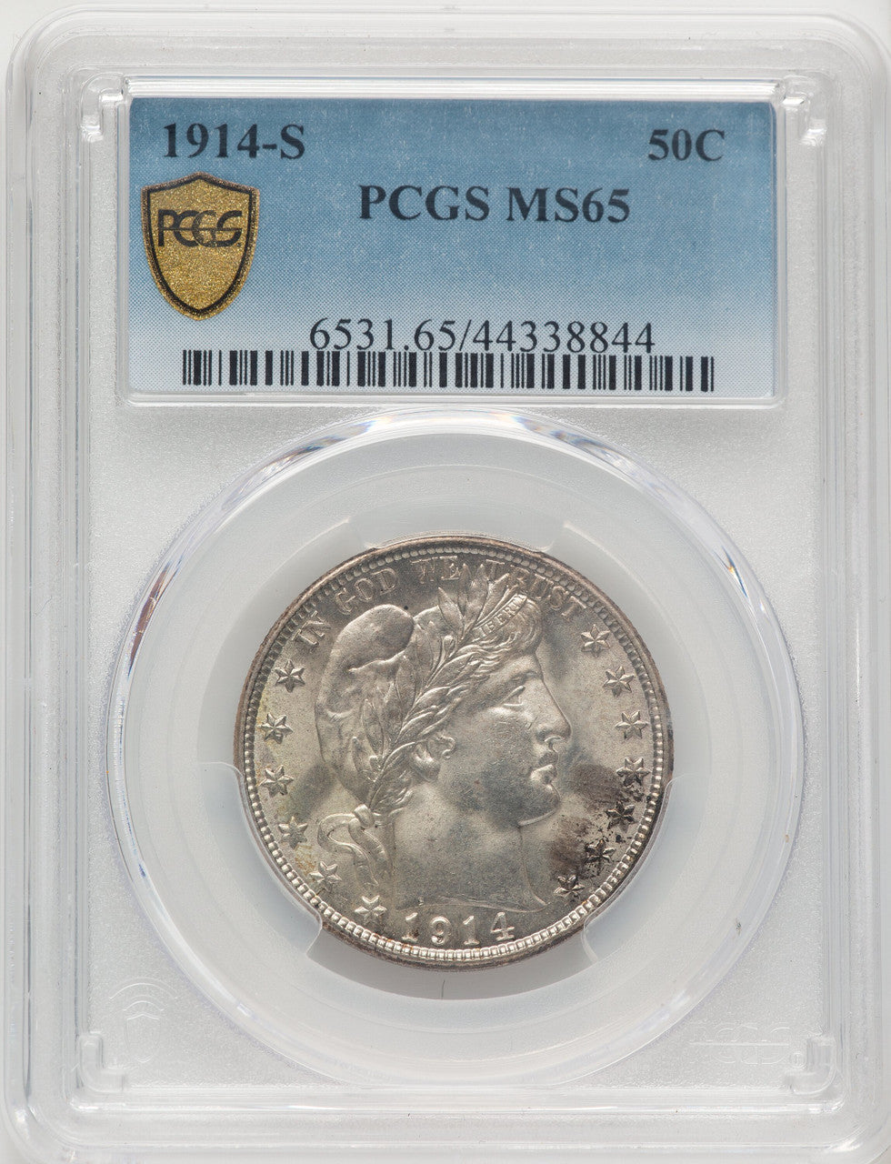 1914-S 50C Barber Half Dollar PCGS MS65