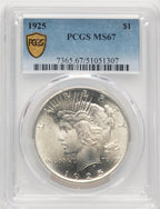 1925 Peace Dollar PCGS MS67