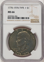 1976 $1 T1 Eisenhower Dollar NGC MS66 (776022004)