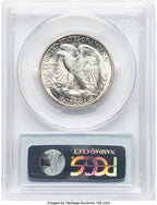 1942-S 50C CAC Walking Liberty Half Dollar PCGS MS66