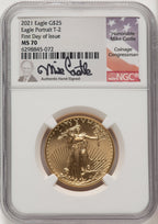 2021 1/2 Oz Gold Eagle T-2 First Day of Issue NGC MS70 Castle