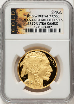 2010-W $50 One-Ounce Gold Buffalo First Strike DM NGC MS70 (520687023)
