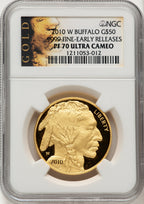 2010-W $50 One-Ounce Gold Buffalo First Strike DM NGC MS70 (520687023)