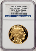 2007-W $50 One-Ounce Gold Buffalo ER NGC PF70