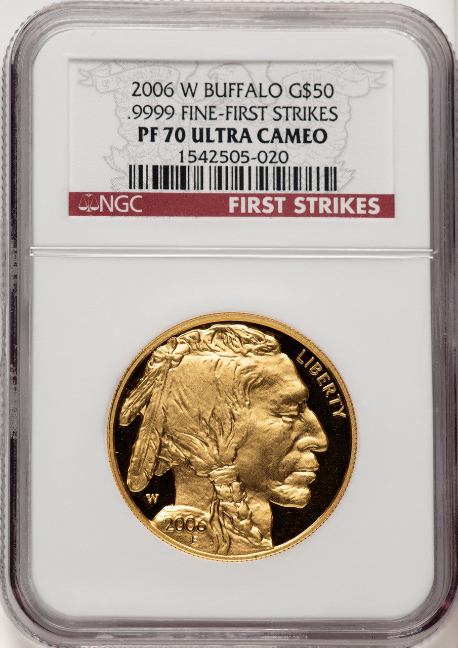 2006-W 1 Oz Gold Buffalo First Strike NGC PF70