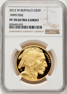 2012-W $50 One-Ounce Gold Buffalo Brown Label NGC PF70 (775035003)