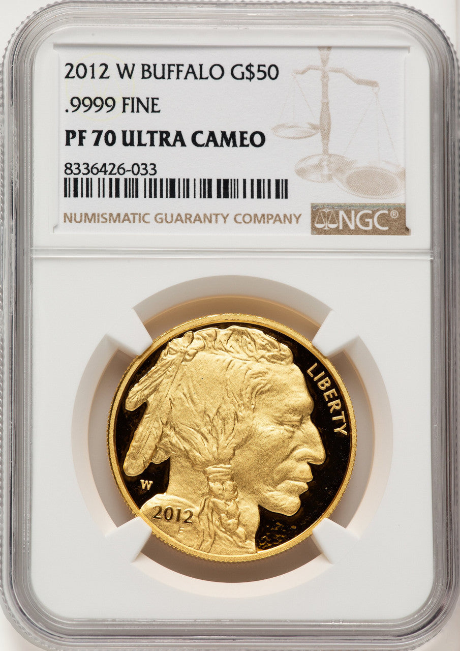 2012-W $50 One-Ounce Gold Buffalo Brown Label NGC PF70 (775035003)