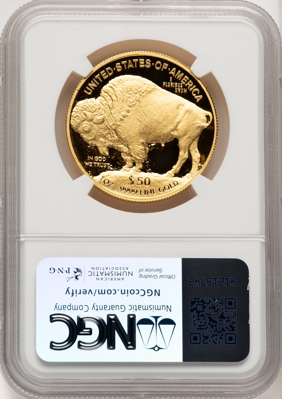 2014-W $50 One-Ounce Gold Buffalo Brown Label NGC PF70 (772222006)