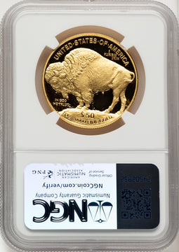 2016-W $50 One-Ounce Gold Buffalo 10th Anniversary Brown Label NGC PF70 (775057005)