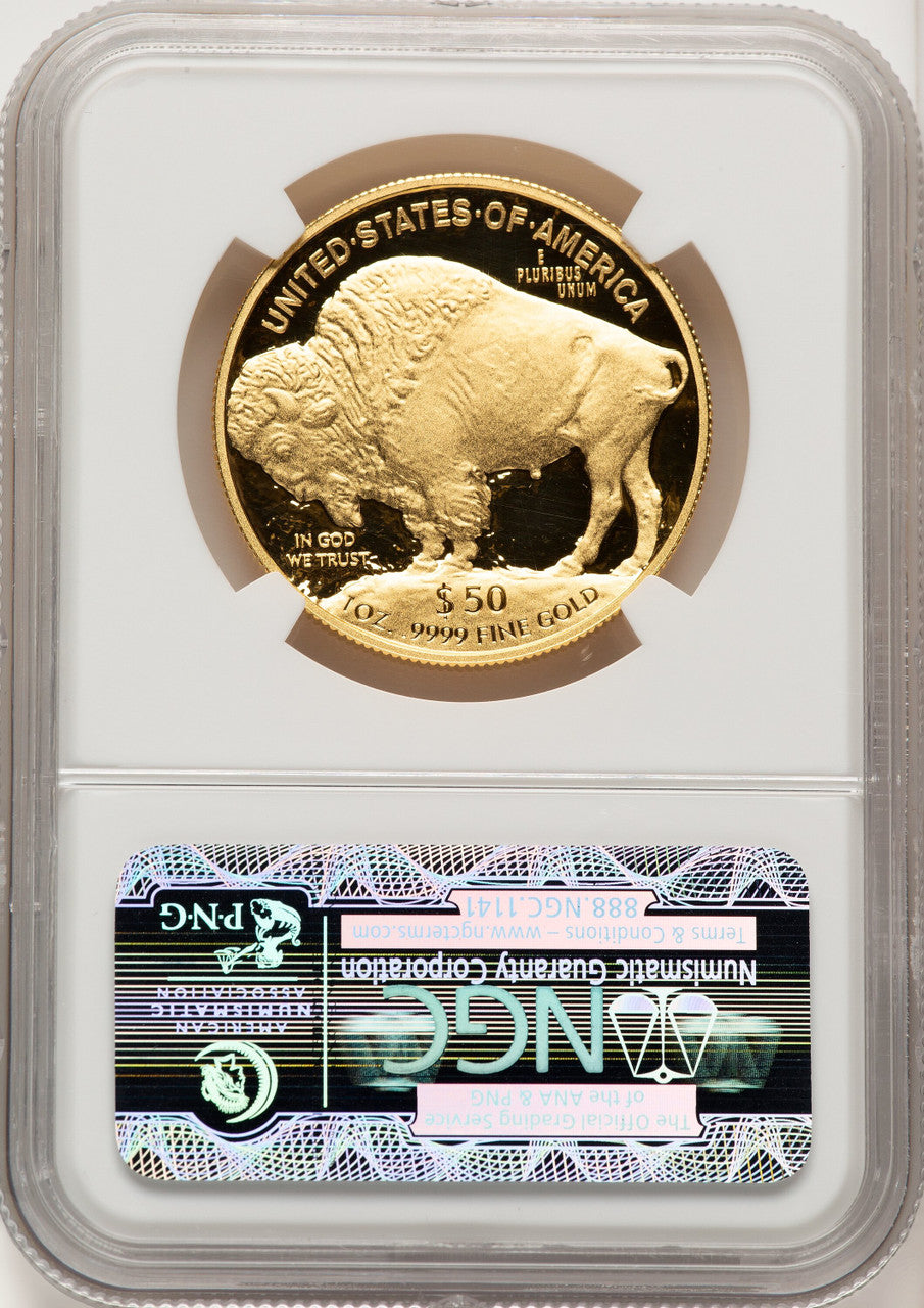 2014-W $50 Gold Buffalo ER NGC PF70 Bison Label