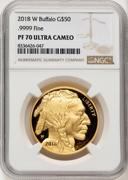 2018-W One-Ounce Gold Buffalo NGC PF70
