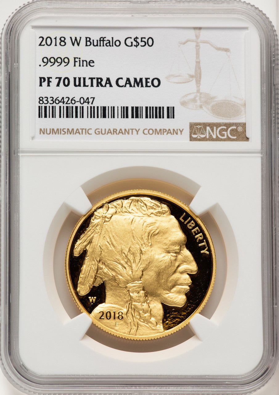 2018-W One-Ounce Gold Buffalo NGC PF70