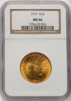 1911 $10 Indian Eagle NGC MS66 (520492041)