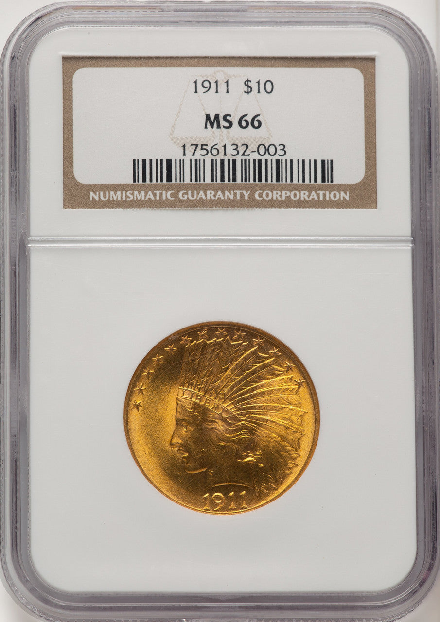 1911 $10 Indian Eagle NGC MS66 (520492041)