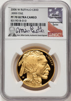 2006-W $50 One-Ounce Gold Buffalo .9999 Fine Gold Mike Castle Congressional Series NGC PF70
