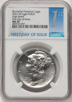 2023-W Palladium Eagle 1 oz Burnished FDI 1ST NGC MS70