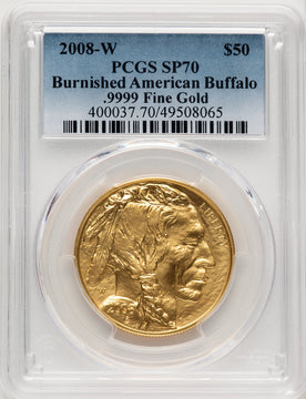 2008-W $50 One-Ounce Gold Buffalo Blue Gradient PCGS SP70 (771862001)