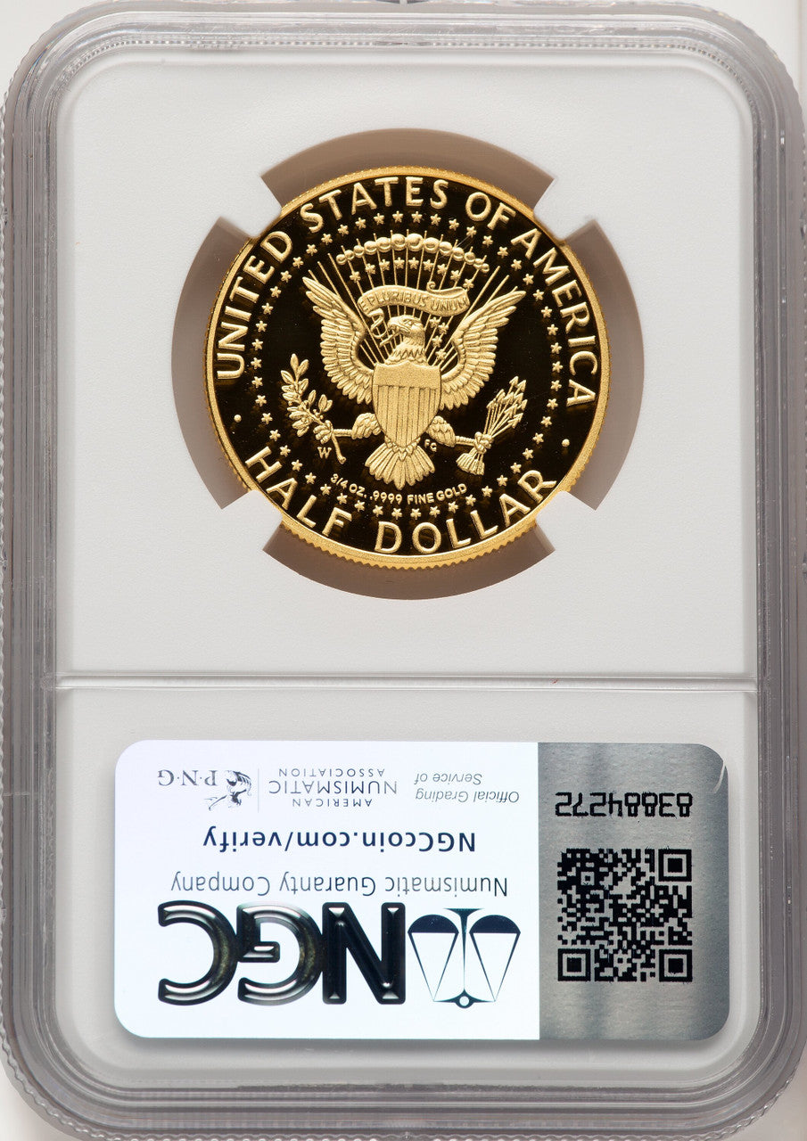2014-W 50C Kennedy Gold 50th Anniversary Brown Label Proof Kennedy Half Dollar NGC PR70 (773926023)