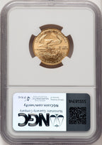2007-W $10 Quarter-Ounce Gold Eagle Brown Label NGC MS70