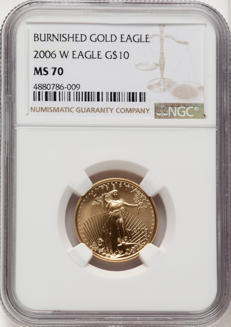 2006-W $10 Quarter-Ounce Gold Eagle Brown Label NGC MS70 (773926021)
