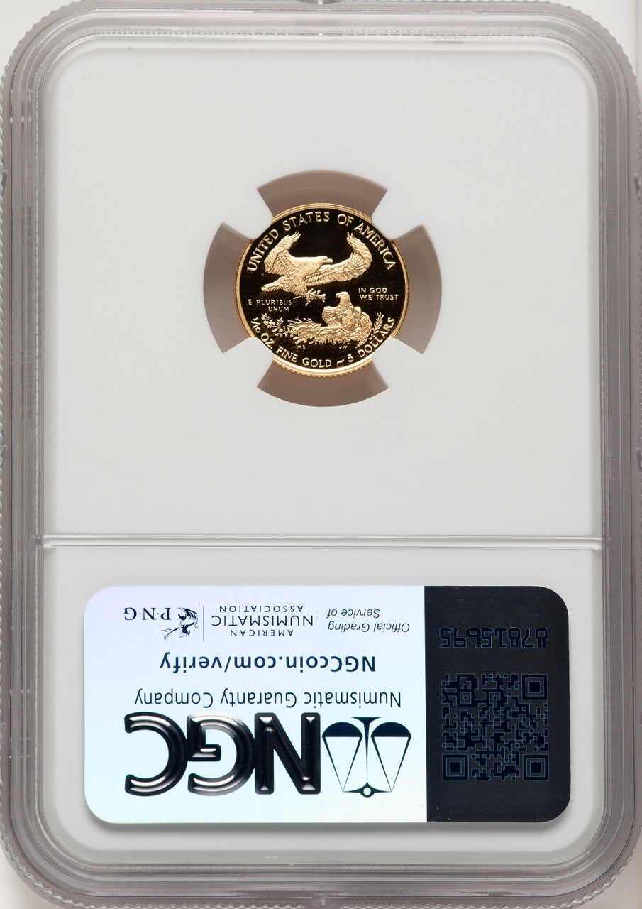 2020-W $5 One-Tenth Ounce Gold Eagle Brown Label NGC PF70