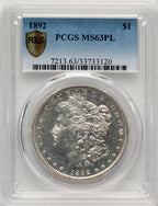 1892 PL Morgan Dollar PCGS MS63