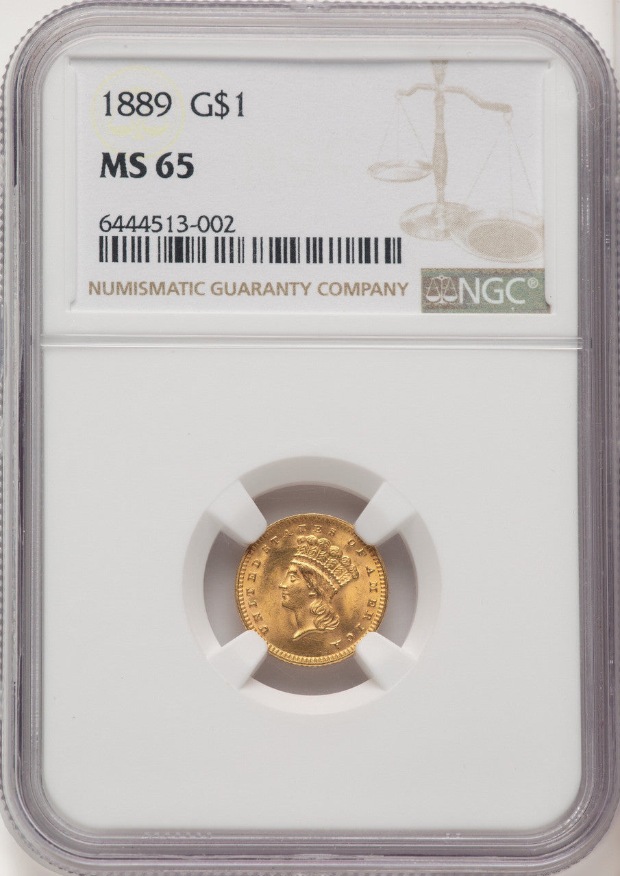1889 G$1 Gold Dollar NGC MS65