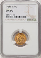 1926 $2.50 Indian Quarter Eagle NGC MS65 (774687012)