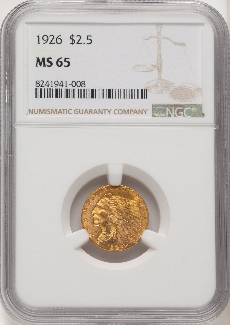 1926 $2.50 Indian Quarter Eagle NGC MS65 (774687012)