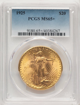 1925 $20 Saint-Gaudens Double Eagle PCGS MS65+ (773481137)