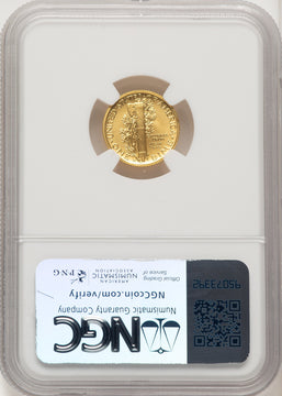 2016-W 10C Mercury Dime 100th Anniversary Gold Centennial Jeff Garrett Red Book Modern Commemoratives NGC MS70