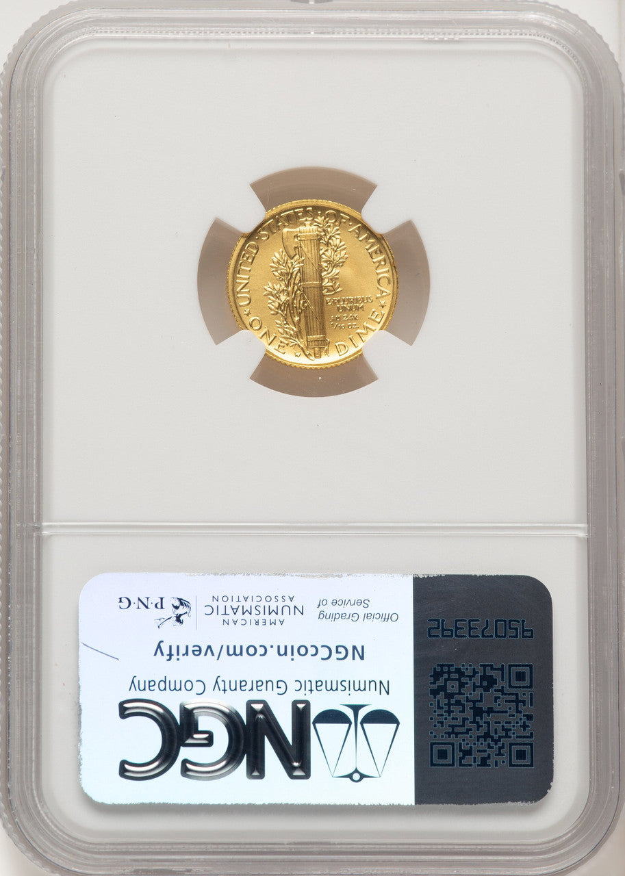 2016-W 10C Mercury Dime 100th Anniversary Gold Centennial Jeff Garrett Red Book Modern Commemoratives NGC MS70