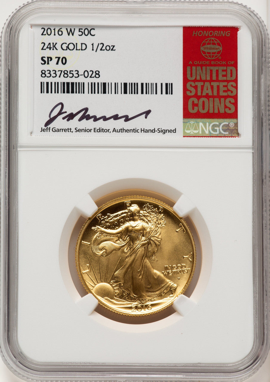 2016-W 50C Walking Liberty 100th Anniversary Gold Centennial Jeff Garrett Red Book NGC MS70