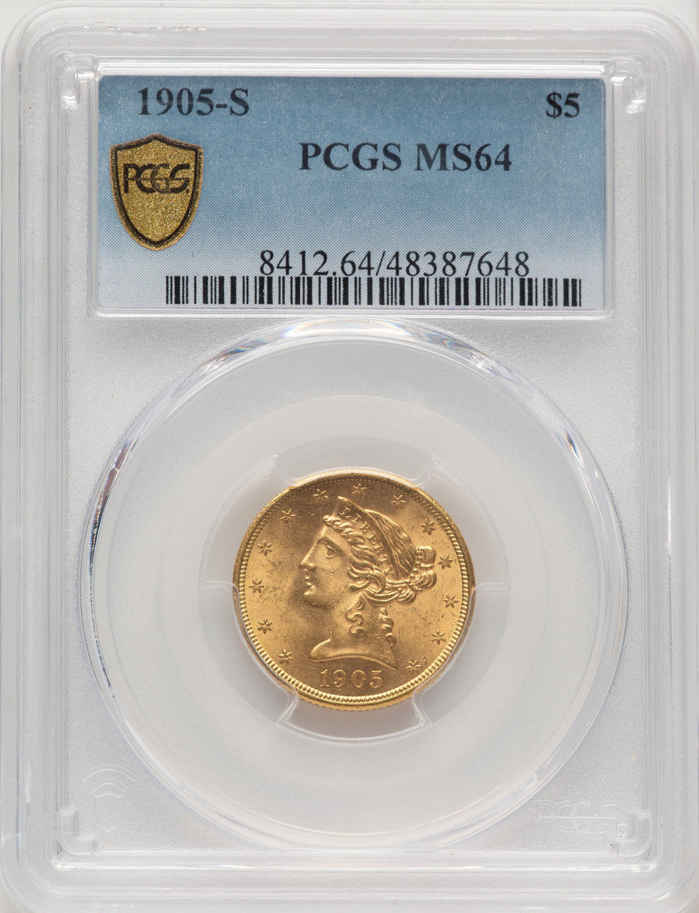 1905-S $5 Liberty Half Eagle PCGS MS64