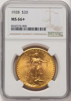 1928 $20 Saint-Gaudens Double Eagle NGC MS66+ (773418003)