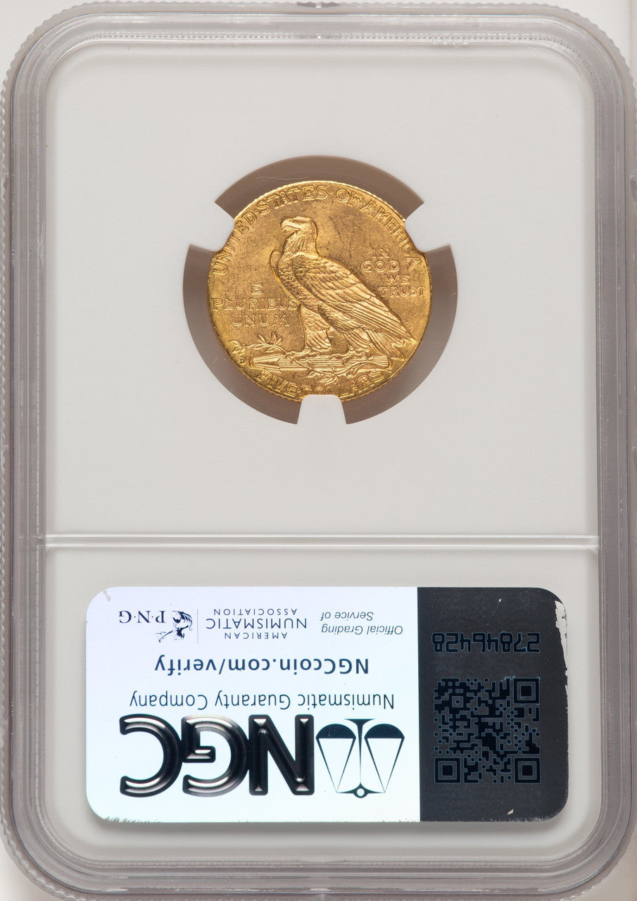 1908-D $5 Indian Half Eagle NGC MS64 (774293001)