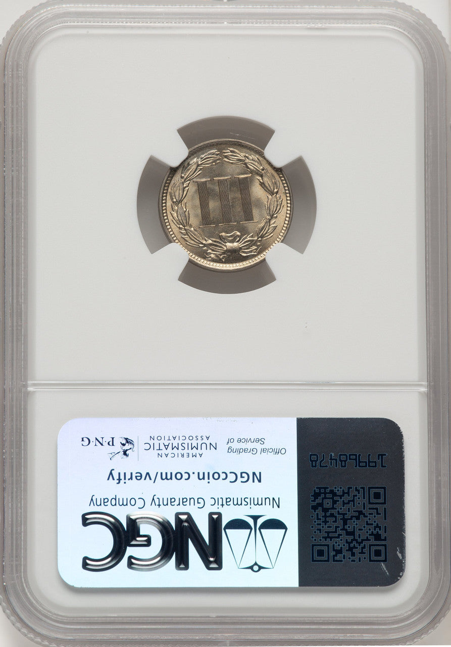 1881 3CN Three Cent Nickel NGC MS67