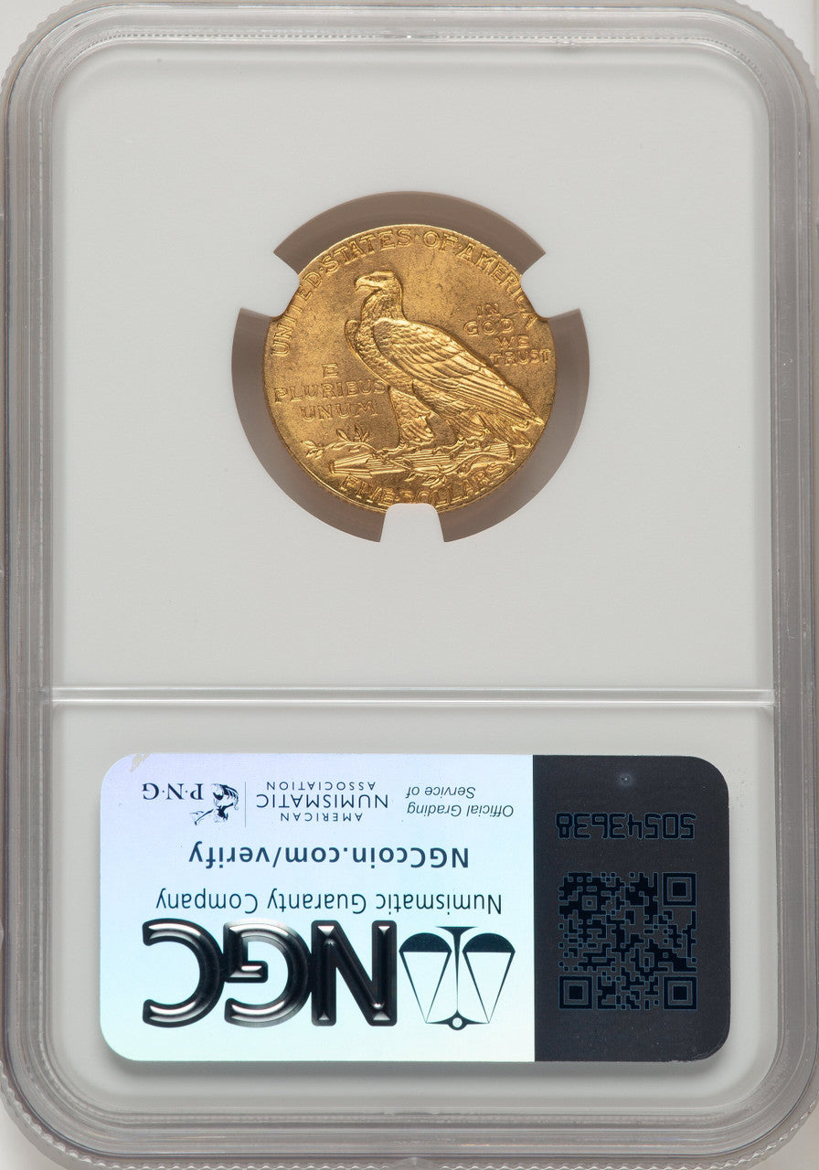 1908 $5 Indian Indian Half Eagle NGC MS64 (774742050)