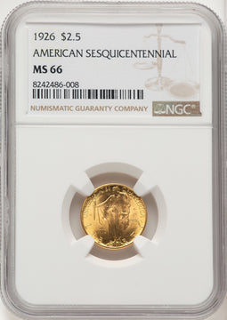 1926 $2.50 SESQUI Commemorative Gold NGC MS66