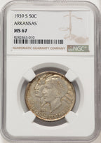 1939-S 50C Arkansas Commemorative Silver NGC MS67 (520502023)