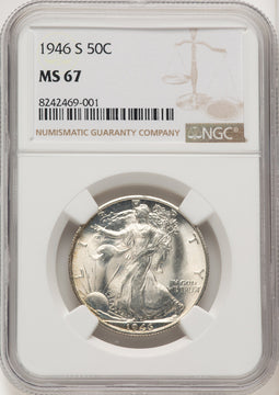 1946-S 50C Walking Liberty Half Dollar NGC MS67 (774742014)