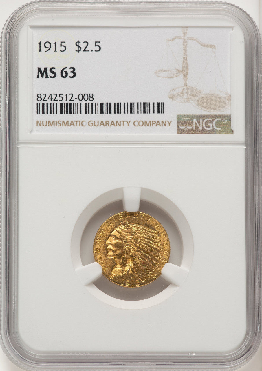 1915 $2.50 Indian Quarter Eagle NGC MS63 (774742039)